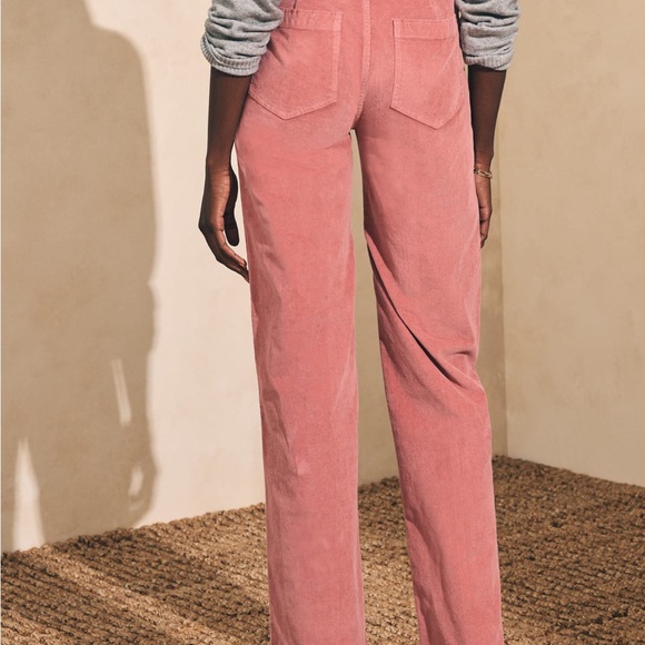 Faherty Stretch Cord Wide Leg - Women's Pink Jeans - Picture 3 of 7